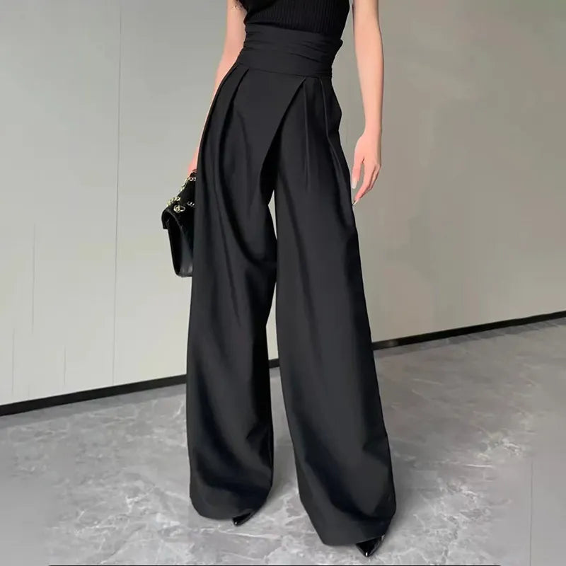 Women's High-Waist Flowy Wide-Leg Pants – Lightweight Casual Trousers, XS–XL