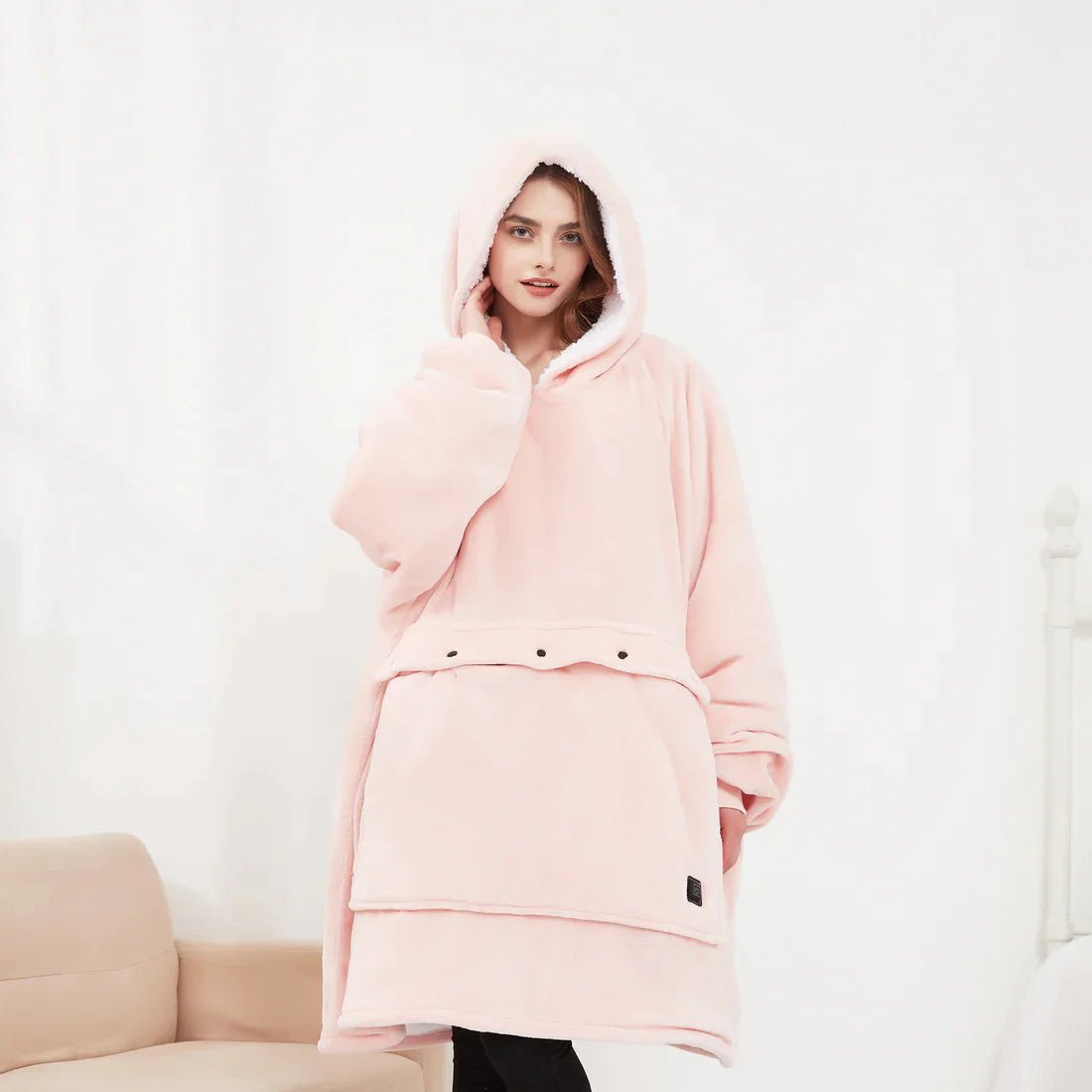 Heated Hoodie Blanket – Wearable Electric Blanket with Adjustable Heat Settings