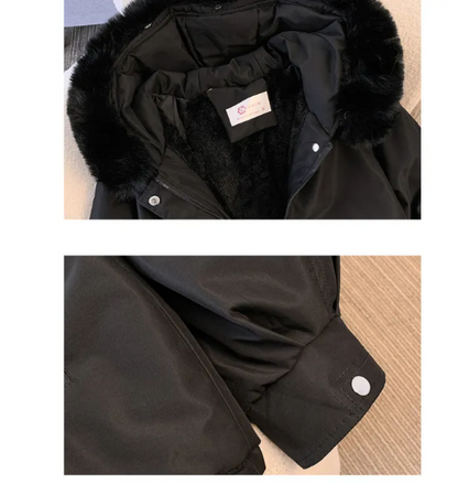 Women's Slimming Hooded Padded Jacket – Fleece-Lined Korean Winter Coat, S–3XL